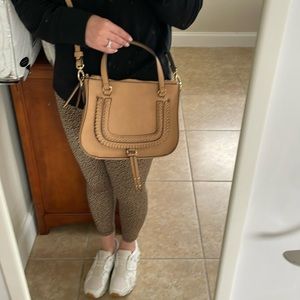 Sole Society brand faux leather bag in a natural/tan color